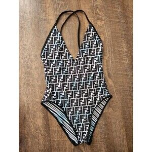 Womens XL Fendi plunge front 1 pc swimsuit